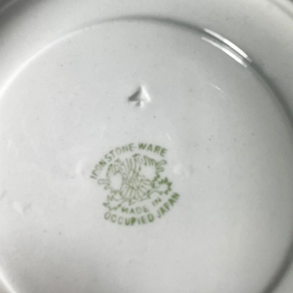 Vintage Occupied Japan Ironstone Blue Willow China Lot 5 Mixed Pieces Gold Trim